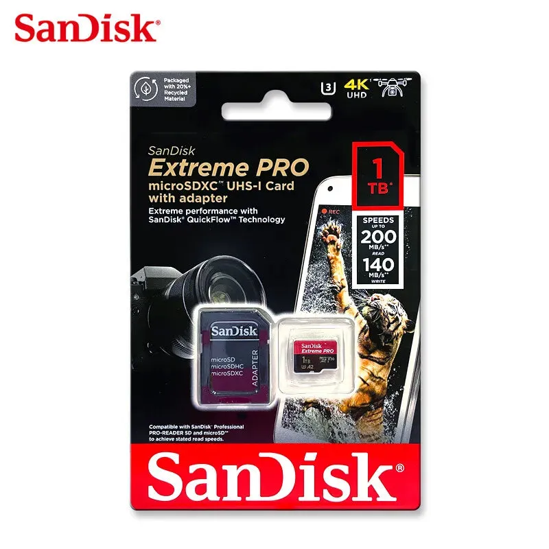 Sandisk Extreme pro micro sdxc uhs-I card with adapter U3 A2 v30