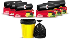 Shalimar Premium Garbage Bags Size 19 X 21 Inches (Medium) 180 Bags (6 Rolls) Dustbin Bag/Trash Bag - Black Color
