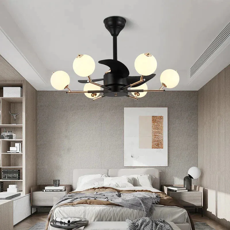 Simple and Luxurious Modern Fan Lamp Living Room Dining Room Study Chandelier
