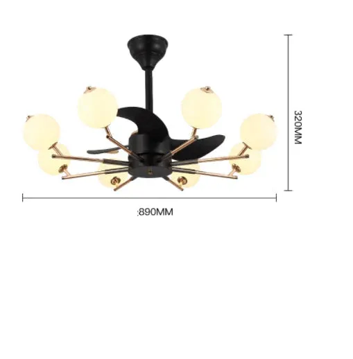 Simple and Luxurious Modern Fan Lamp Living Room Dining Room Study Chandelier