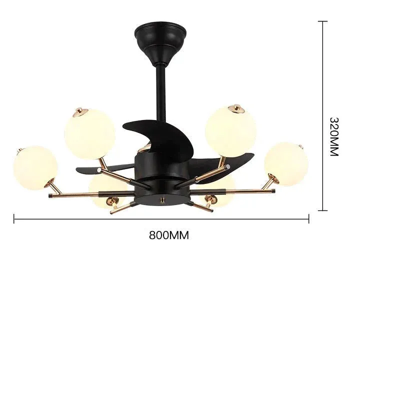 Simple and Luxurious Modern Fan Lamp Living Room Dining Room Study Chandelier