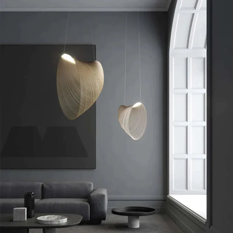 Simple Suspension Hollow Wooden Birch Chandelier