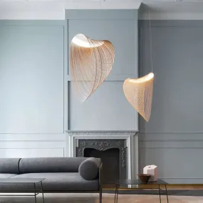 Simple Suspension Hollow Wooden Birch Chandelier