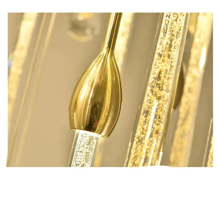 Stair Lamp Hanging Wire Drop Glass Chandelier Simple Duplex Building Jump Floor Bar Combination Lamp