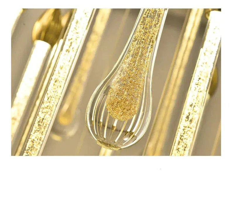 Stair Lamp Hanging Wire Drop Glass Chandelier Simple Duplex Building Jump Floor Bar Combination Lamp