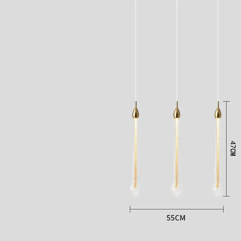 Stair Lamp Hanging Wire Drop Glass Chandelier Simple Duplex Building Jump Floor Bar Combination Lamp