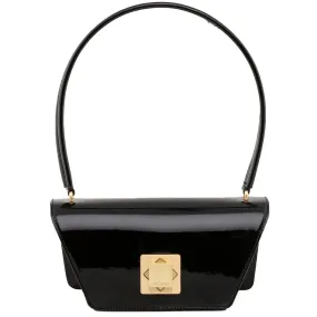 Trapeze Small Satchel in Black Patent