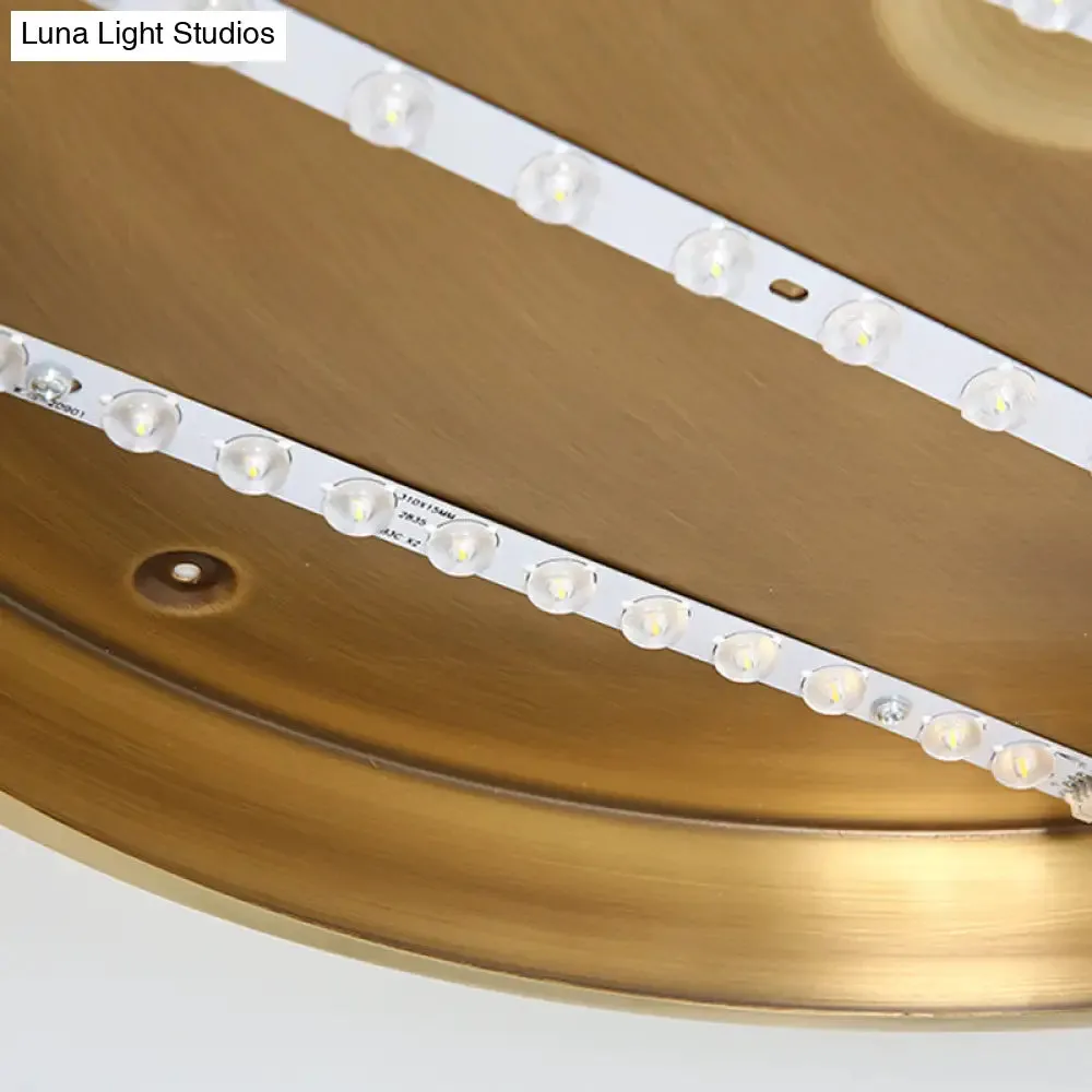 Ultra Thin Modern Brass LED Flush Mount Light, 12"/16"/19.5" Dia, Acrylic Diffuser, Warm/White, for Bedroom Ceilings