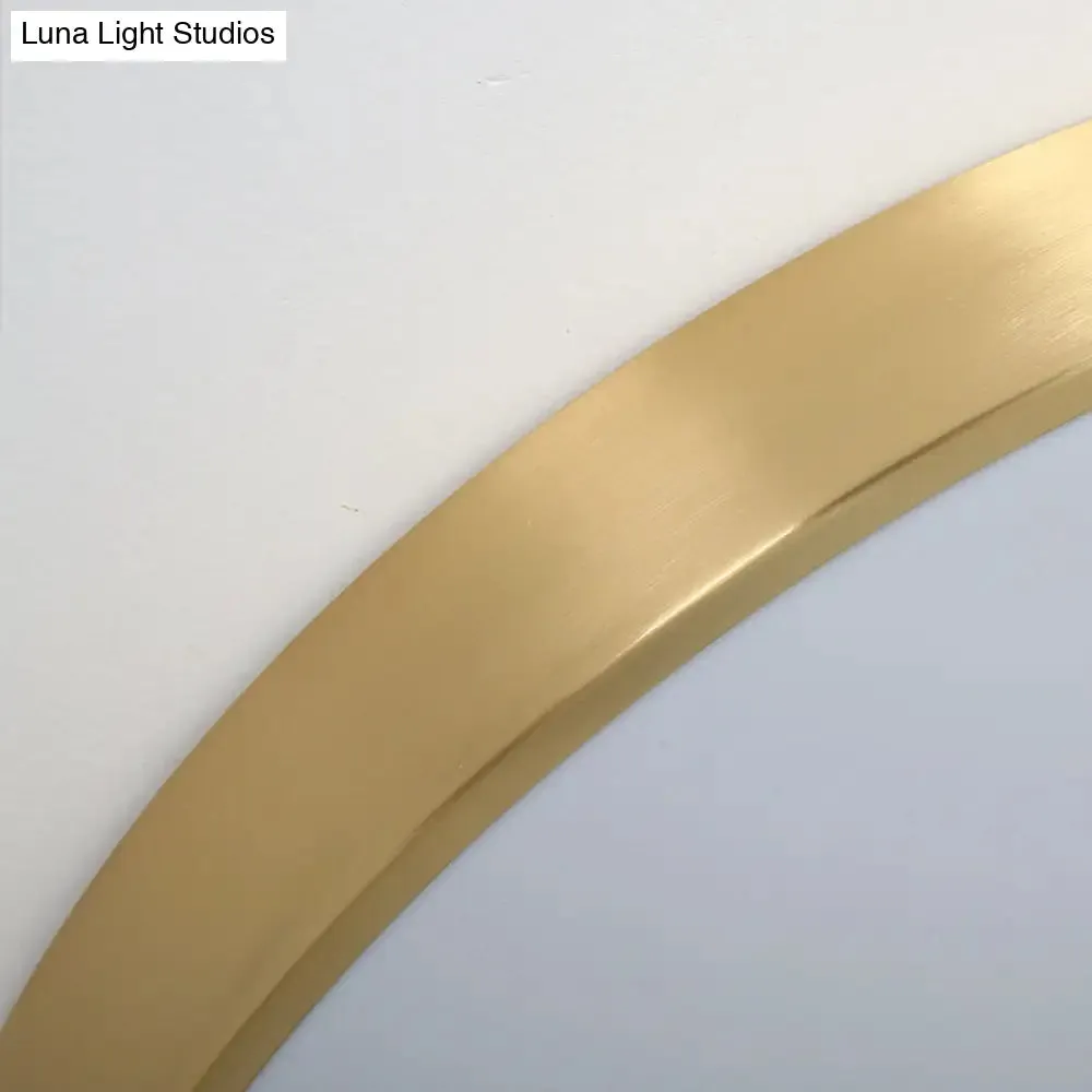 Ultra Thin Modern Brass LED Flush Mount Light, 12"/16"/19.5" Dia, Acrylic Diffuser, Warm/White, for Bedroom Ceilings