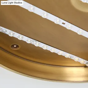 Ultra Thin Modern Brass LED Flush Mount Light, 12"/16"/19.5" Dia, Acrylic Diffuser, Warm/White, for Bedroom Ceilings