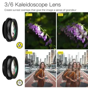 [Upgrade]Phone Lens Kit 10 in 1 Phone Camera Lens,Zoom Lens 198° Fisheye  0.63X Super Wide-Angle   15X Macro Lens   CPL  Kaleidoscope Lens  Starburst Flowing water for iPhone Samsung Android (10 in 1)
