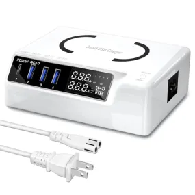 USB C Charger, slitinto 65W 4-Port Fast USB Charging Station, Charging Station for Multiple Devices with LED Display, Compact Desktop Charger Hub for iPhone iPad Samsung Android and Tablet