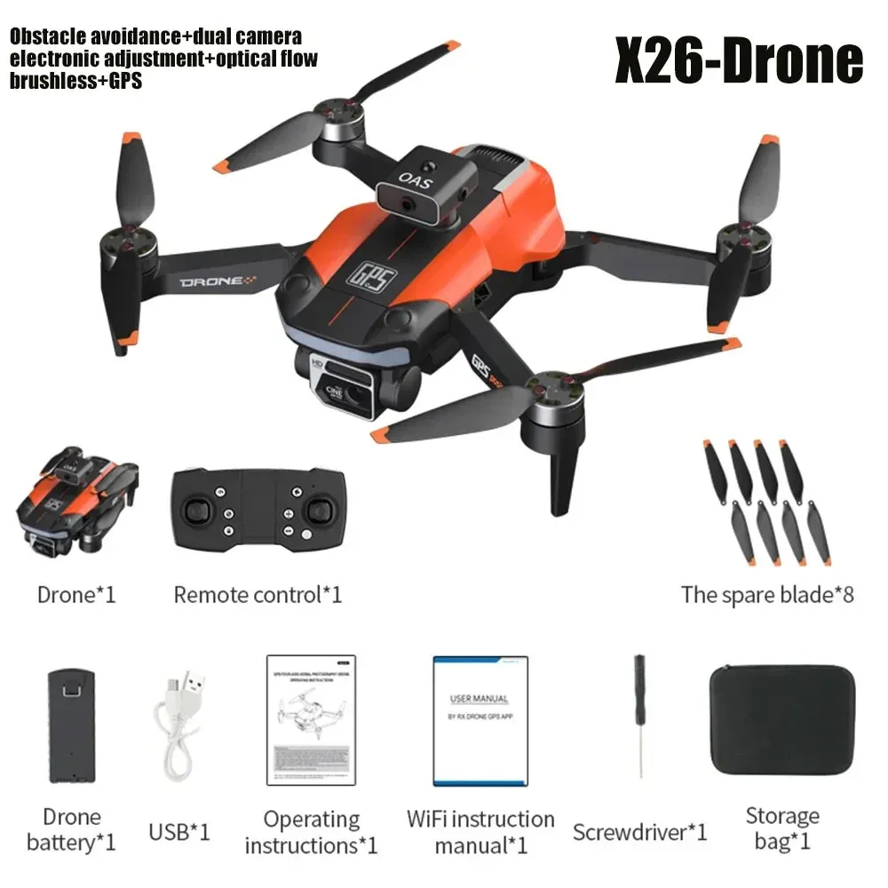 X17 Rc Drone 6K Professional Dual HD Camera 5G GPS Quadcopter.
