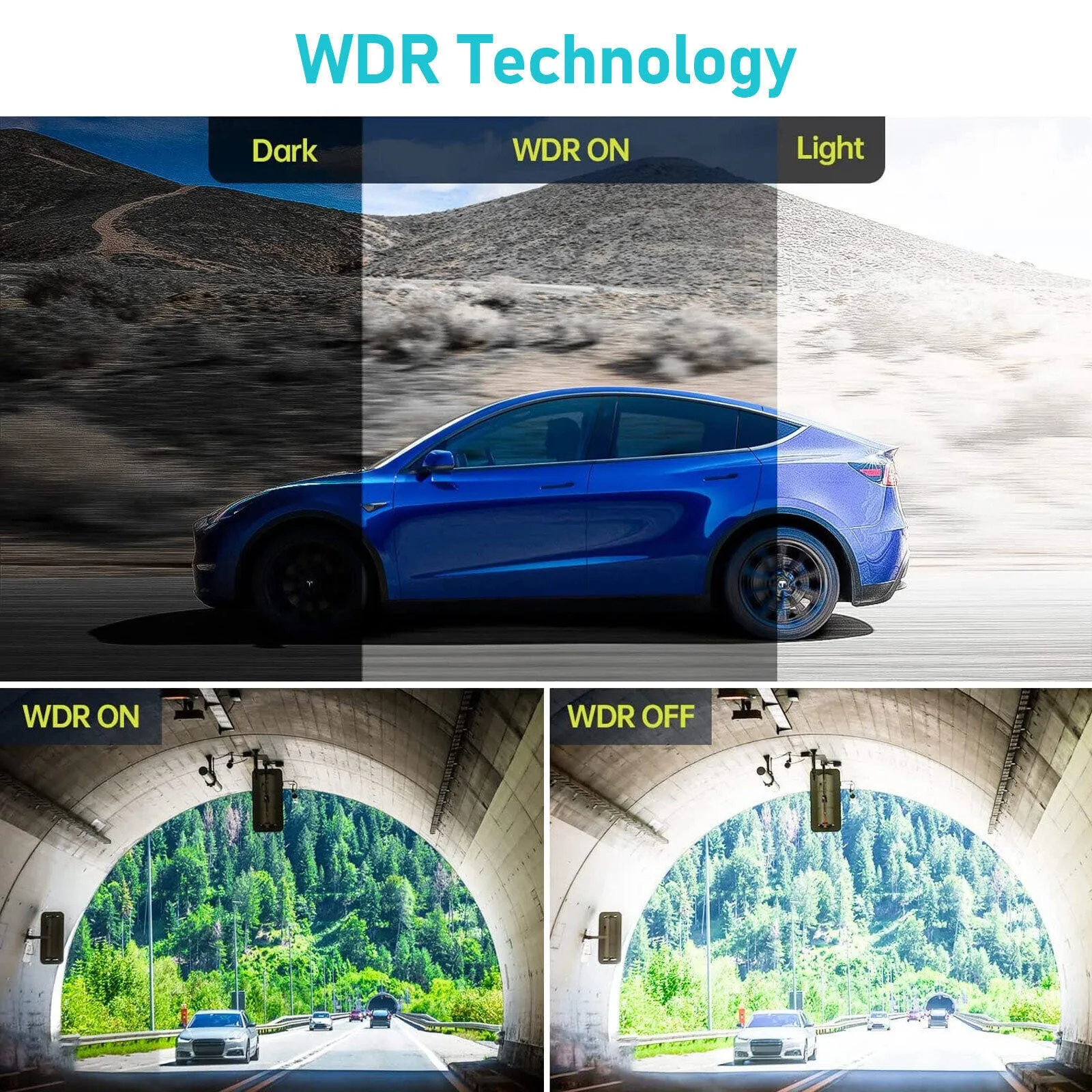 Y15 Car Dvr Dash Cam 3 Cameras Ips Hd 1080p Wide Angle Video