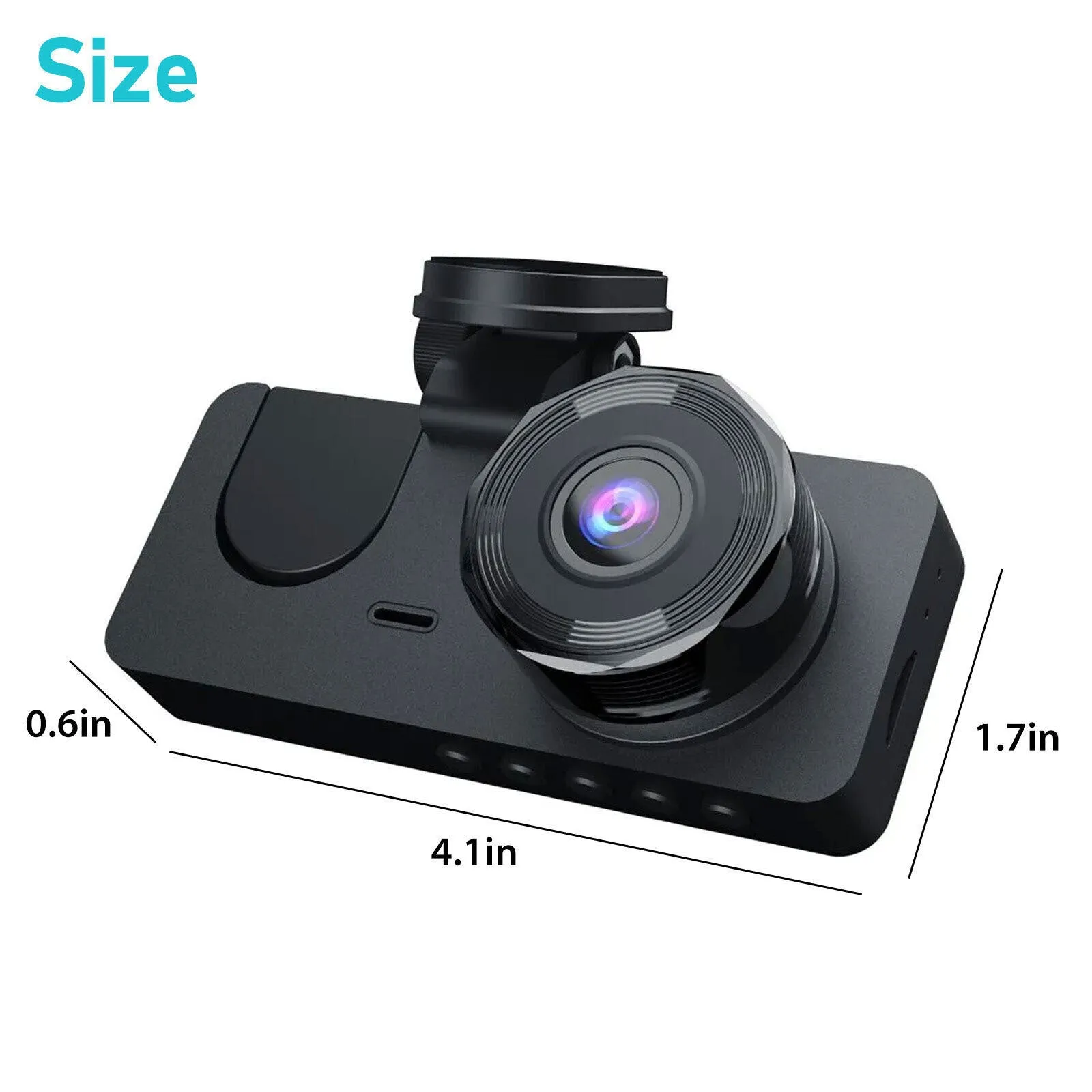 Y15 Car Dvr Dash Cam 3 Cameras Ips Hd 1080p Wide Angle Video