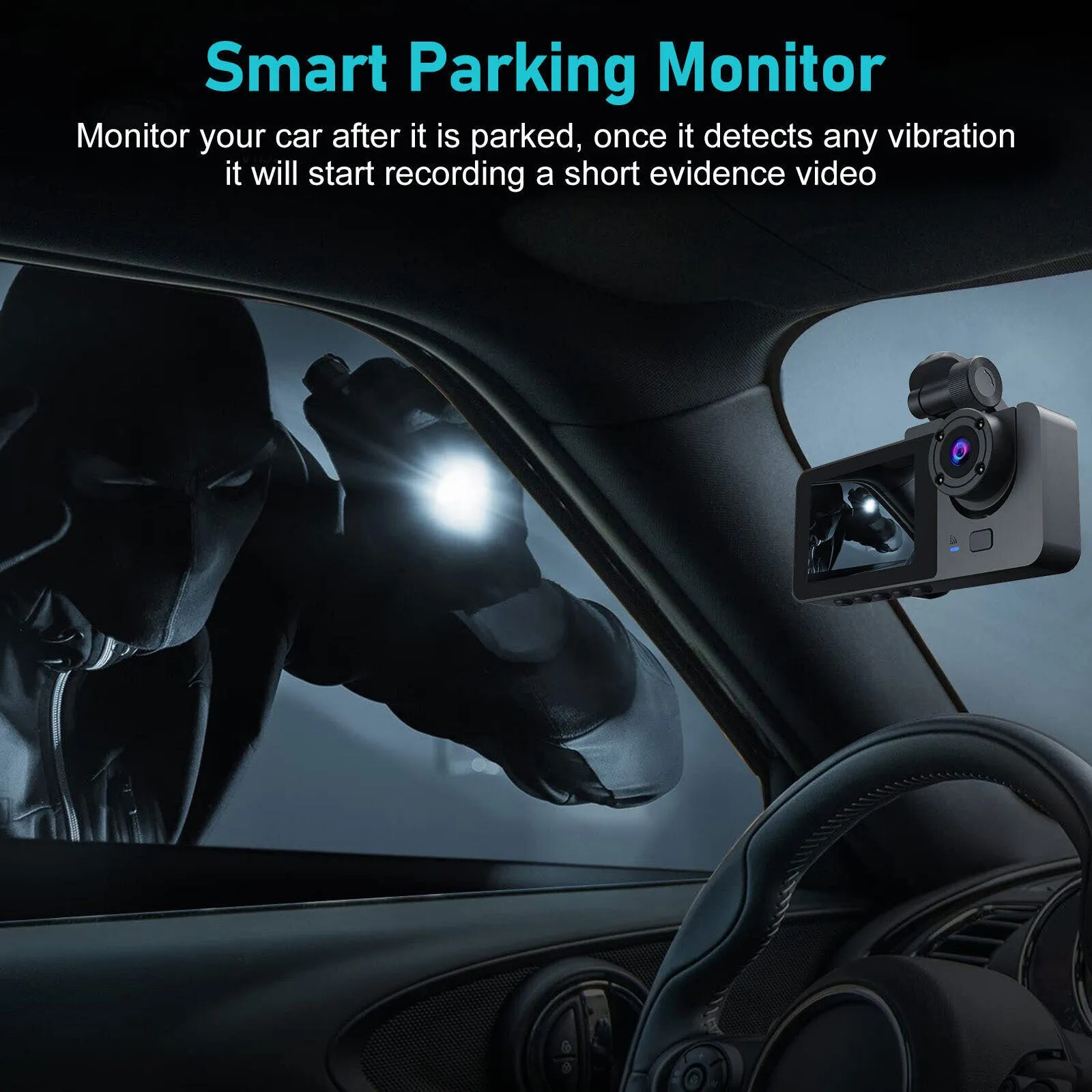 Y15 Car Dvr Dash Cam 3 Cameras Ips Hd 1080p Wide Angle Video